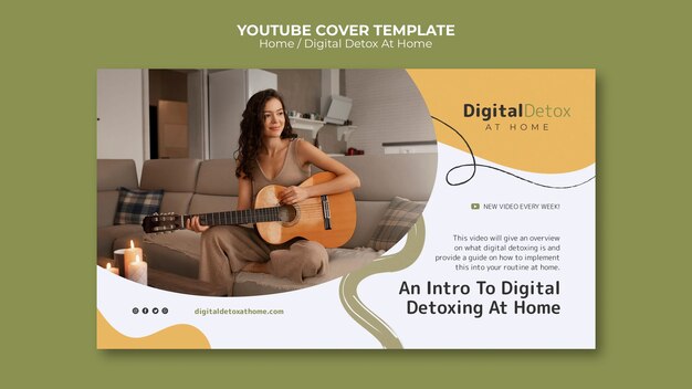 Plantilla de desintoxicación digital en casa de diseño plano