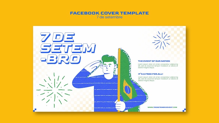 PSD gratuito plantilla de día de la independencia de brasil de diseño plano