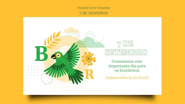 Plantilla de día de la independencia de brasil de diseño plano