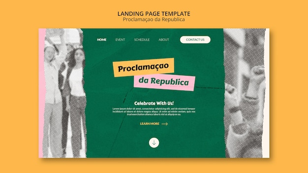 Plantilla de día de la independencia de brasil de diseño plano