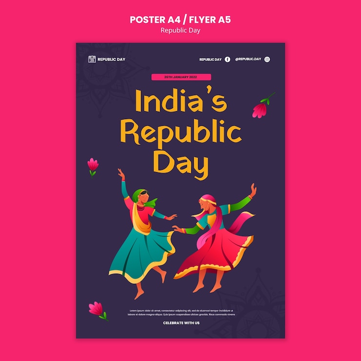 PSD gratuito plantilla de día de la independencia india de diseño plano