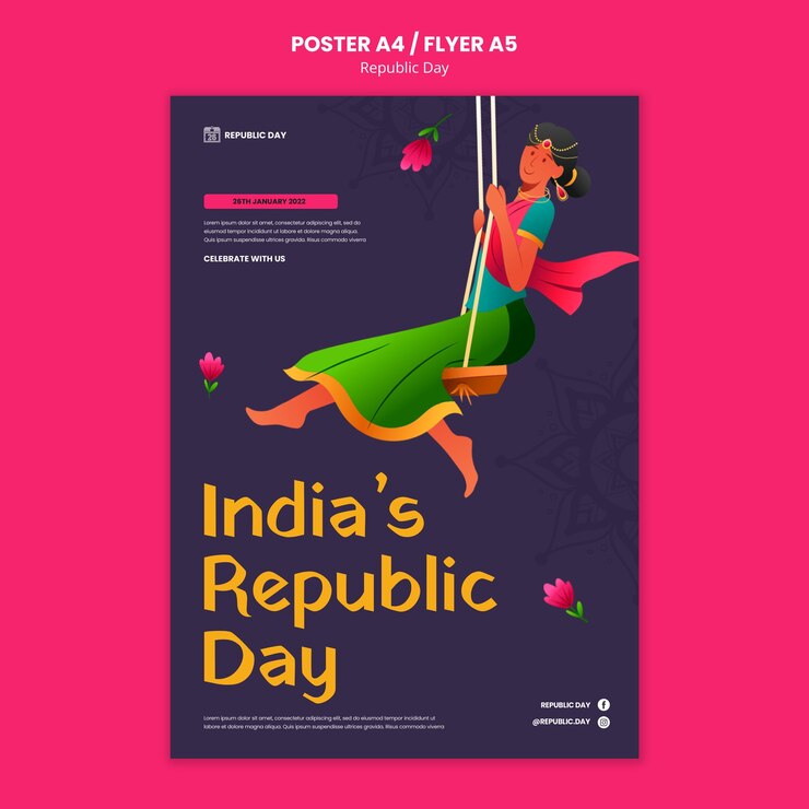 PSD gratuito plantilla de día de la independencia india de diseño plano