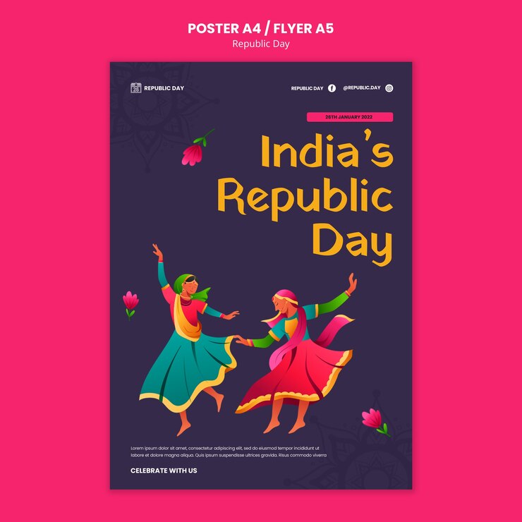 PSD gratuito plantilla de día de la independencia india de diseño plano