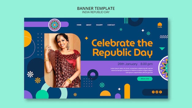 PSD gratuito plantilla de día de la independencia de india de diseño plano