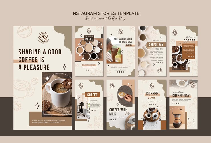 PSD gratuito plantilla de día internacional del café de diseño plano