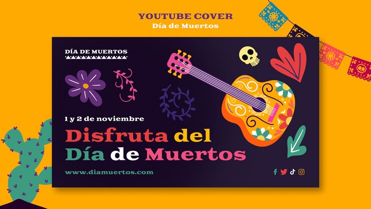 PSD gratuito plantilla de día de muertos de diseño plano