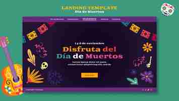 PSD gratuito plantilla de día de muertos de diseño plano