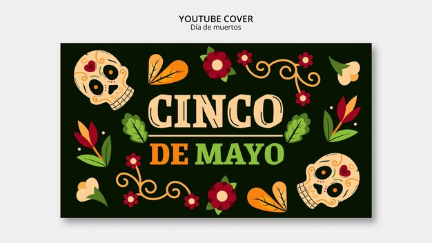 Plantilla de día de muertos de diseño plano