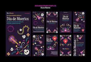 PSD gratuito plantilla de día de muertos de diseño plano