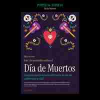 PSD gratuito plantilla de día de muertos de diseño plano