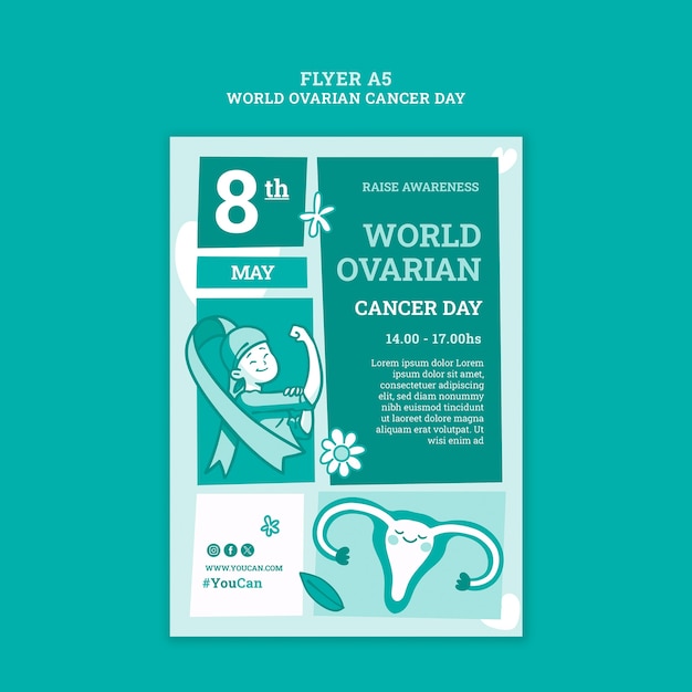 PSD gratuito plantilla del día mundial del cáncer de ovario