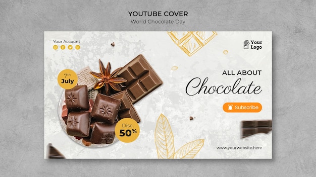 PSD gratuito plantilla de día mundial del chocolate de diseño plano