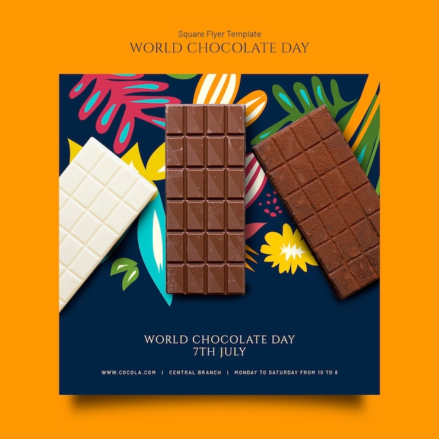 PSD gratuito plantilla del día mundial del chocolate