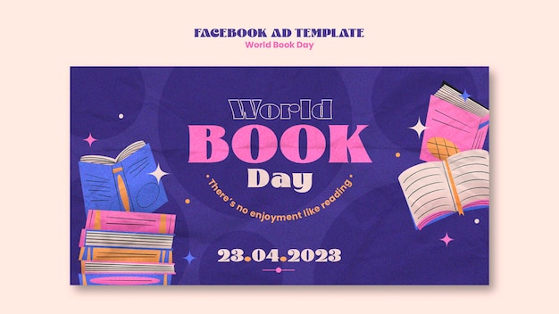 Plantilla de día mundial del libro de diseño plano