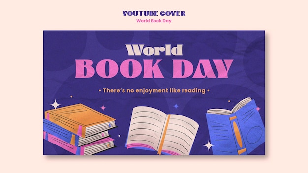 Plantilla de día mundial del libro de diseño plano