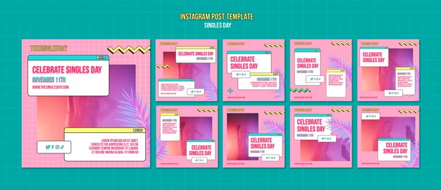 Plantilla de día de solteros de diseño plano