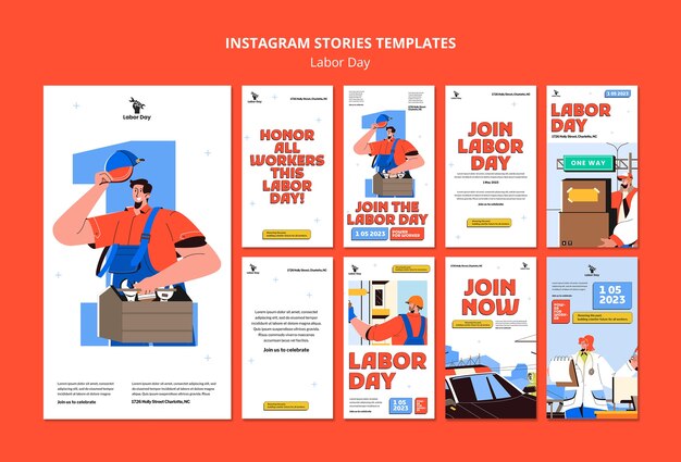 Plantilla de día del trabajo de diseño plano