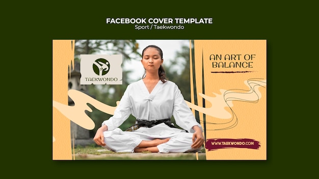 PSD gratuito plantilla dinámica de portada de facebook de taekwondo