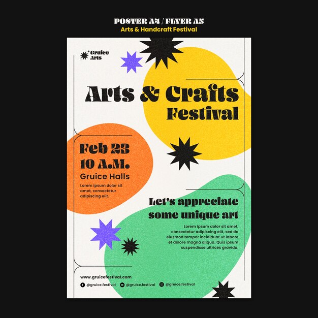 Plantilla dinámica de póster de artes y artesanía.