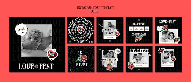 PSD gratuito plantilla de diseño de amor