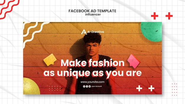 Plantilla de diseño de anuncio de facebook de influencer