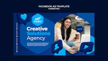 PSD gratuito plantilla de diseño de anuncio de facebook de marketing degradado