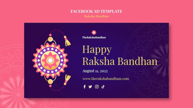 Plantilla de diseño de anuncio de facebook de raksha realista