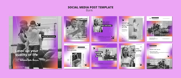 PSD gratuito plantilla de diseño de banco de publicación de instagram