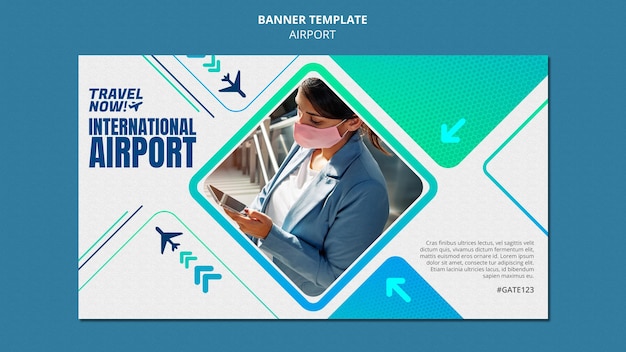 PSD gratuito plantilla de diseño de banner de aeropuerto