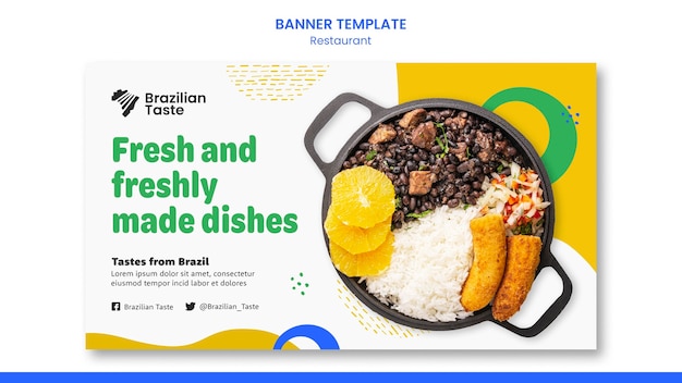 PSD gratuito plantilla de diseño de banner de comida brasileña