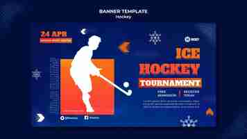 PSD gratuito plantilla de diseño de banner de deporte de hockey