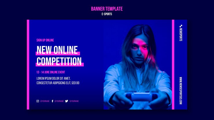 PSD gratuito plantilla de diseño de banner de deportes electrónicos