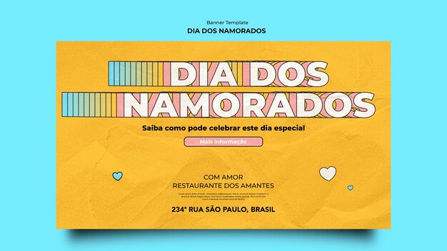 Plantilla de diseño de banner dia dos namorados