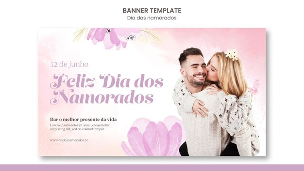 Plantilla de diseño de banner dia dos namorados