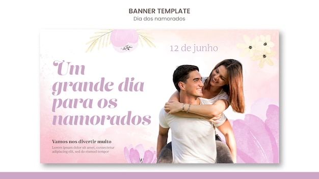 PSD gratuito plantilla de diseño de banner dia dos namorados