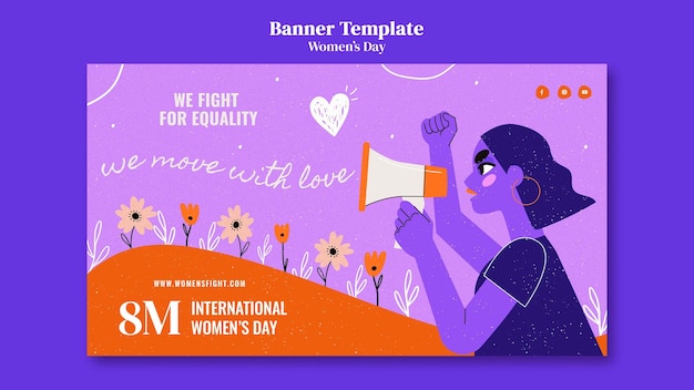 PSD gratuito plantilla de diseño de banner del día de la mujer