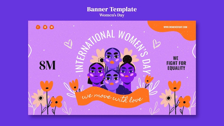 PSD gratuito plantilla de diseño de banner del día de la mujer