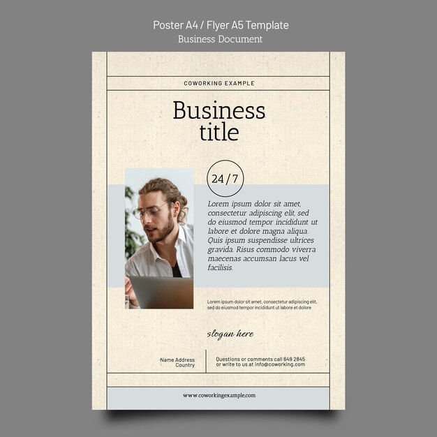 Plantilla de diseño de banner de documento comercial