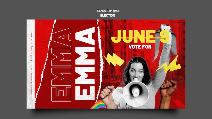 PSD gratuito plantilla de diseño de banner electoral