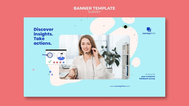 PSD gratuito plantilla de diseño de banner de encuesta