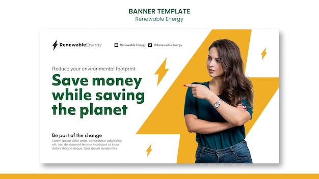 PSD gratuito plantilla de diseño de banner de energía renovable