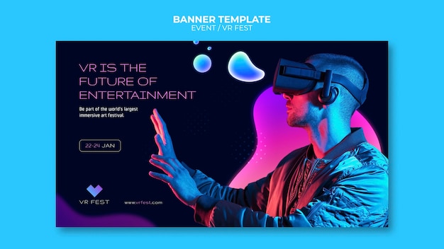 Plantilla de diseño de banner de evento vr