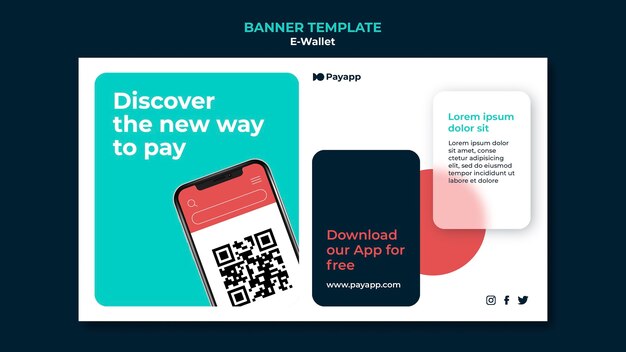 Plantilla de diseño de banner de ewallet