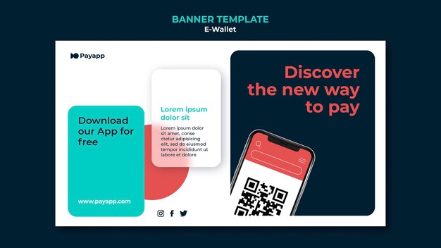 Plantilla de diseño de banner de ewallet