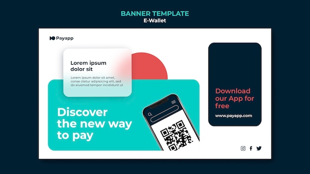 Plantilla de diseño de banner de ewallet