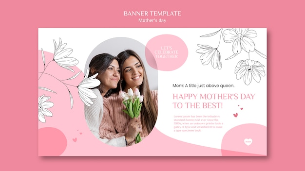 PSD gratuito plantilla de diseño de banner floral del día de la madre