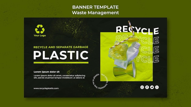 PSD gratuito plantilla de diseño de banner de gestión de residuos