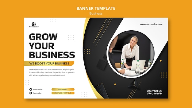Plantilla de diseño de banner de negocios realista