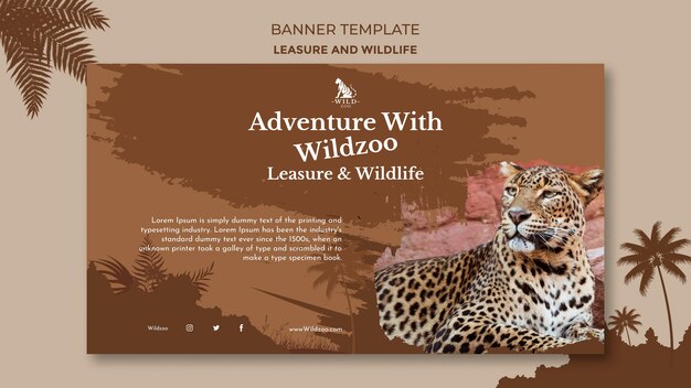 Plantilla de diseño de banner de ocio y vida silvestre