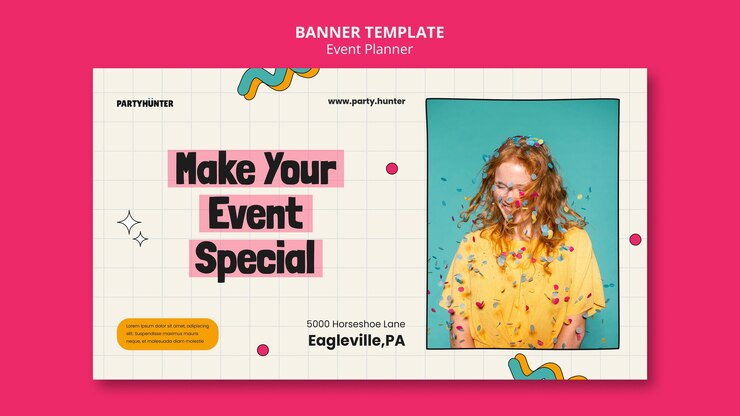 PSD gratuito plantilla de diseño de banner de planificador de eventos